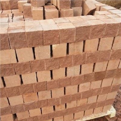 붉은 반암 조약돌 바닥 타일